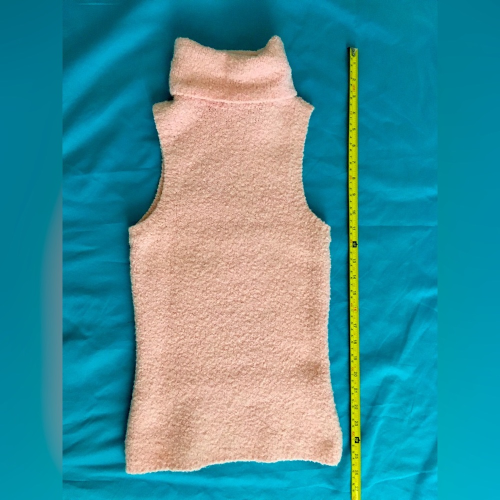 Y2k Moda international light pink wool sleeveless tunic sweater